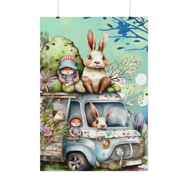 Easter Rabbits And Children Poster