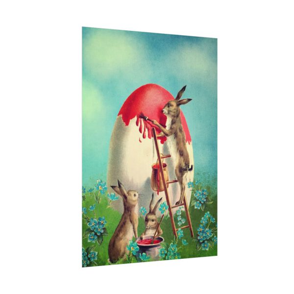 Easter Bunny Paints Eggs Poster