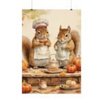 Autumn Fall Squirrels With Pumpkins Poster - Image 2