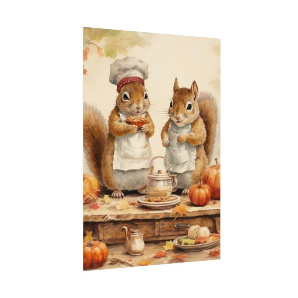 92410-152.jpg Autumn Fall Squirrels With Pumpkins Poster