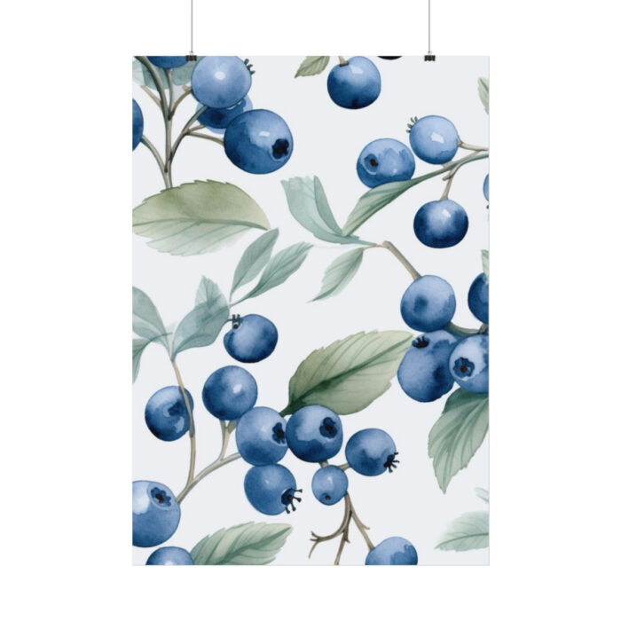 Seamless Blueberry Fruit Poster - Image 2