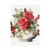 Floral Teapots Background Art Poster