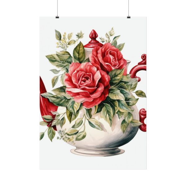 Floral Teapots Background Art Poster