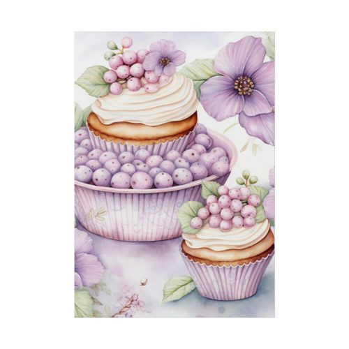 92410-195.jpg Frosted Cupcake With Fruit Topping Poster