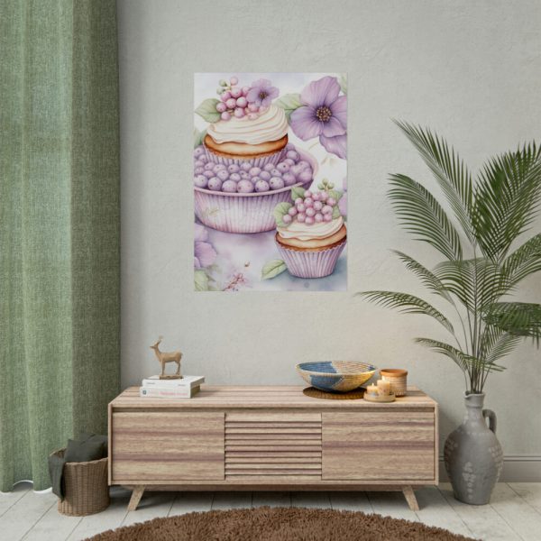 92410-198.jpg Frosted Cupcake With Fruit Topping Poster