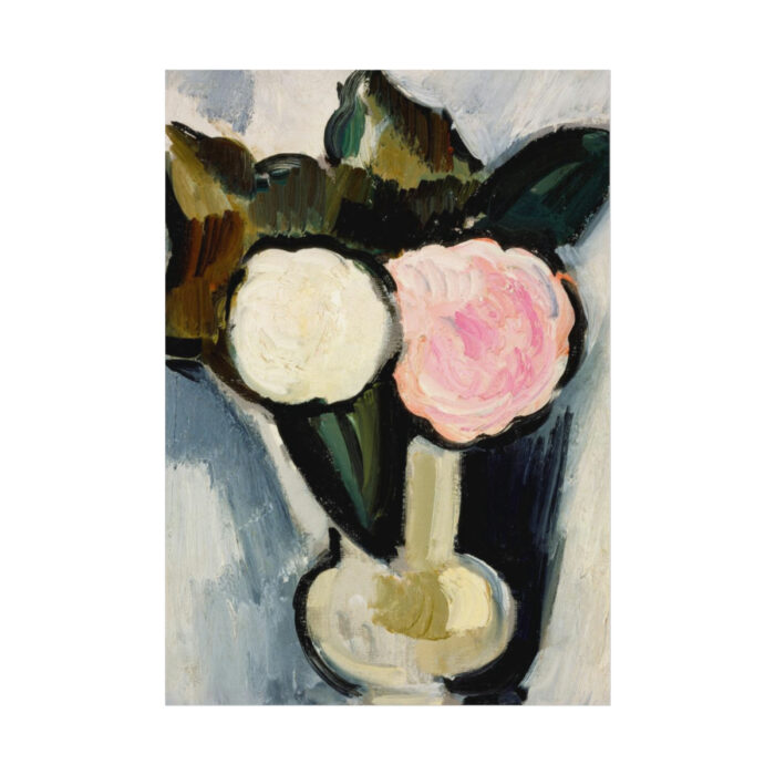 Pink and White Flowers in a Vase by Marsden Hartley Poster - Image 1