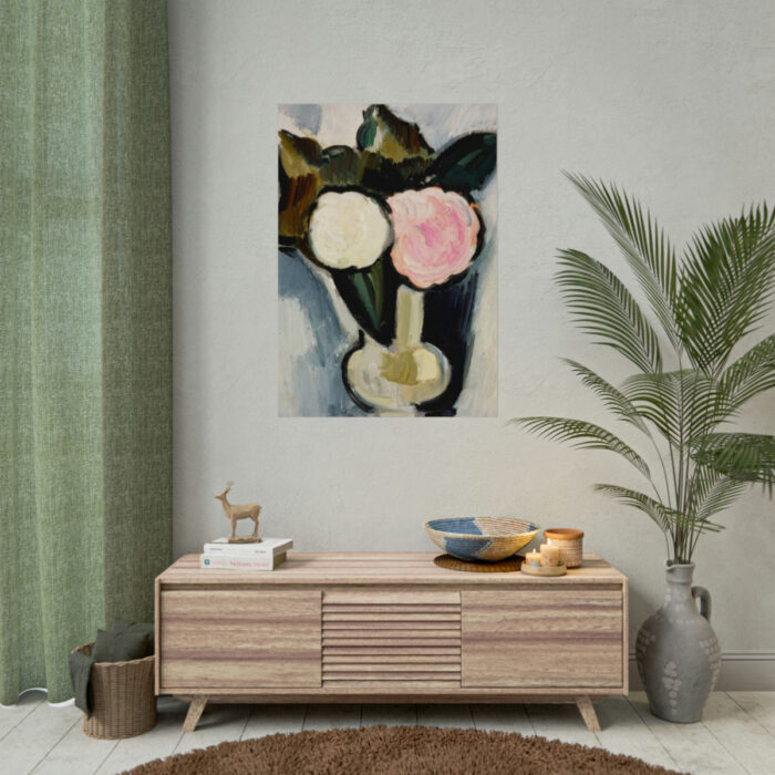 Pink and White Flowers in a Vase by Marsden Hartley Poster - Image 4