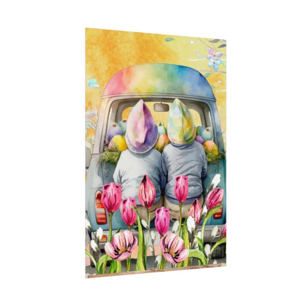 Spring Easter Gnomes On Van Poster