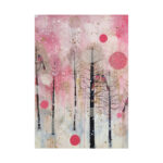 Whimsical Pink Winter Forest Art Poster