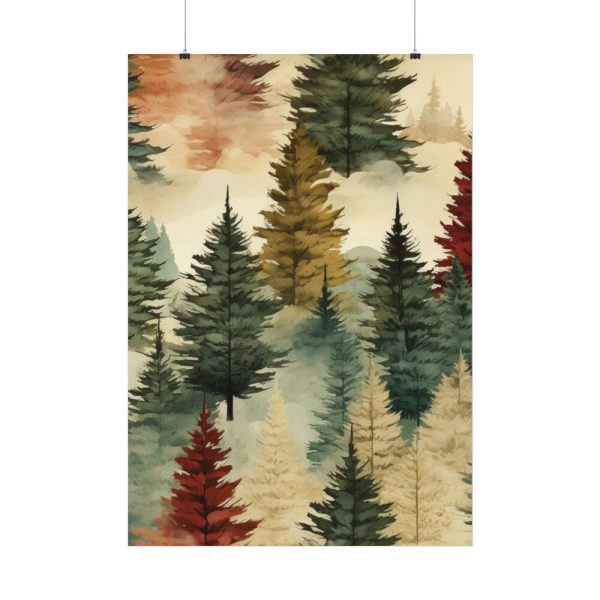 92410-331.jpg Christmas Trees Seamless Pattern Poster