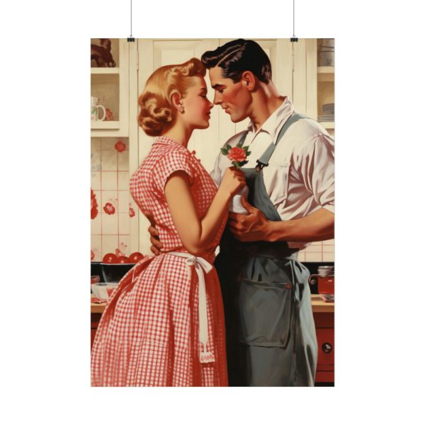 Retro Kitchen Romance Poster
