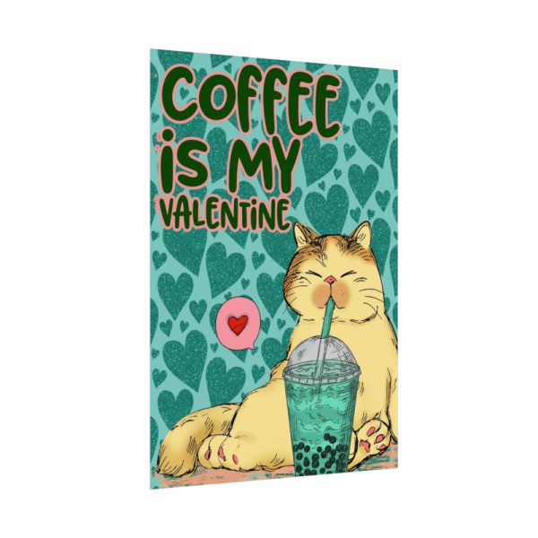 Coffee Cat Valentine Poster