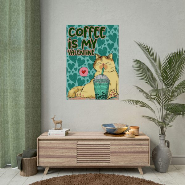 Coffee Cat Valentine Poster