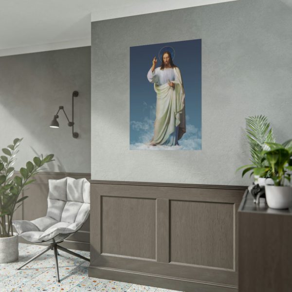 92410-399.jpg Jesus Christ in the Clouds Poster