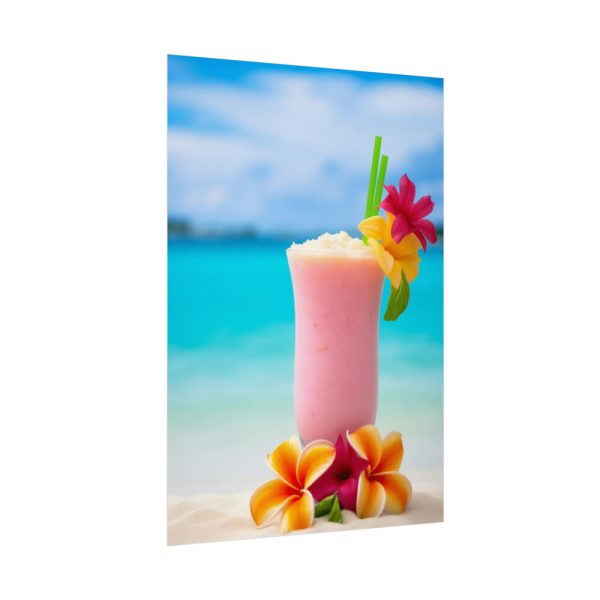 92410-447.jpg Tropical Colorful Drink on the White Sand Beach Poster