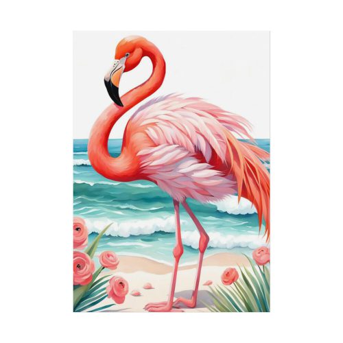 Flamingo On Tropical Beach Poster