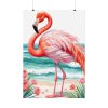 Flamingo On Tropical Beach Poster