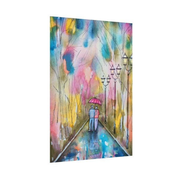 Couple in Rain Poster