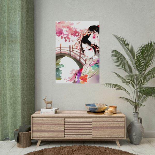Japanese Garden Girl Character Poster