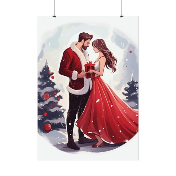 Christmas Romance Couple Art Poster