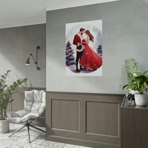 Christmas Romance Couple Art Poster