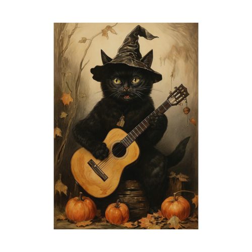 92410-85.jpg Black Cat Musician Poster Poster