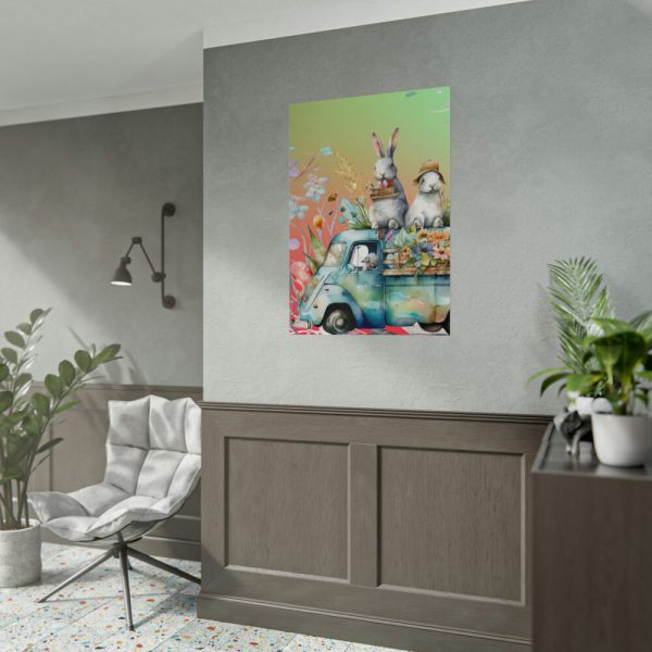 92411-109.jpg Easter Rabbits Spring Van Poster