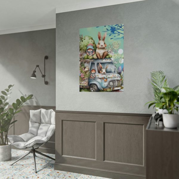 Easter Rabbits And Children Poster