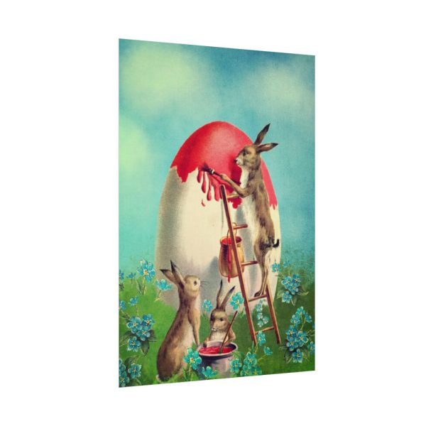 Easter Bunny Paints Eggs Poster