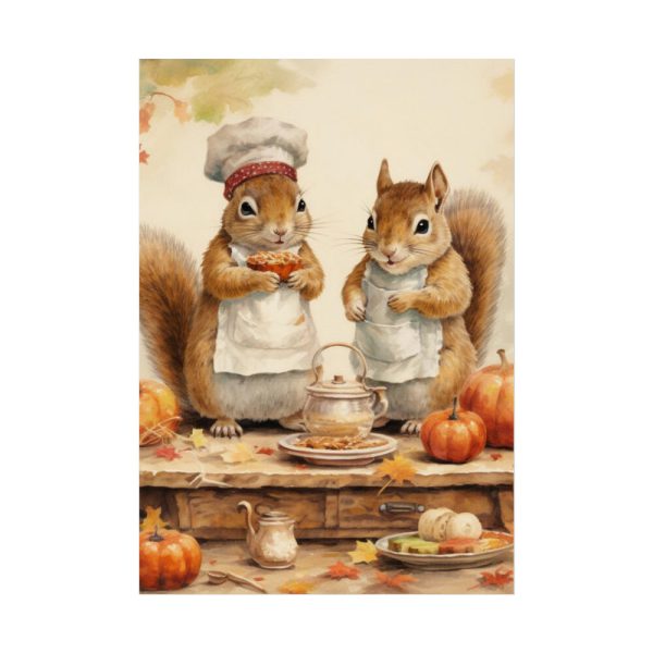 92411-150.jpg Autumn Fall Squirrels With Pumpkins Poster