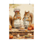 Autumn Fall Squirrels With Pumpkins Poster - Image 7