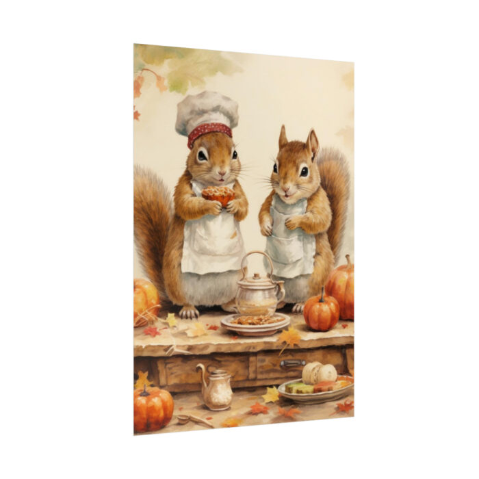 Autumn Fall Squirrels With Pumpkins Poster - Image 8