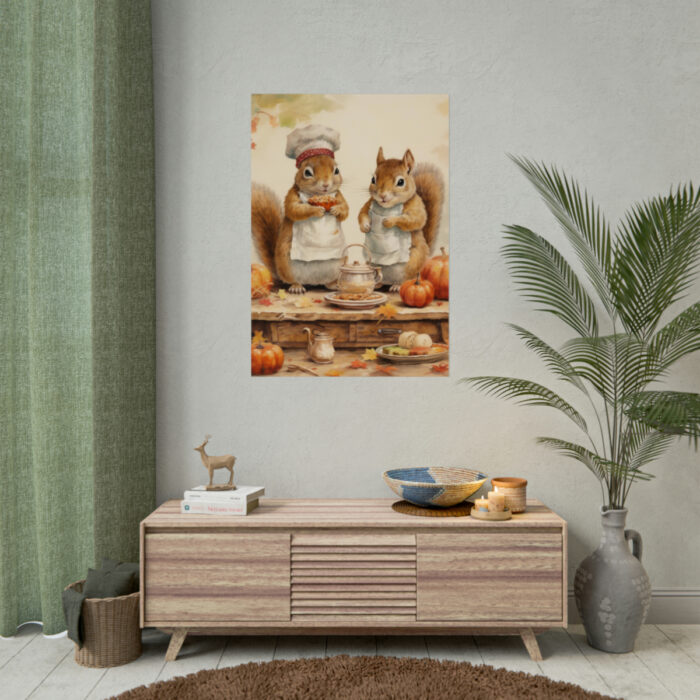 Autumn Fall Squirrels With Pumpkins Poster - Image 9