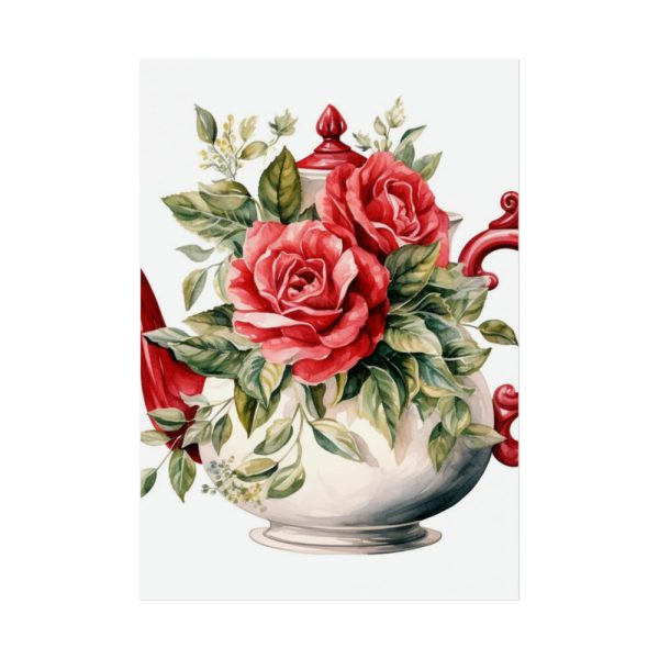 Floral Teapots Background Art Poster