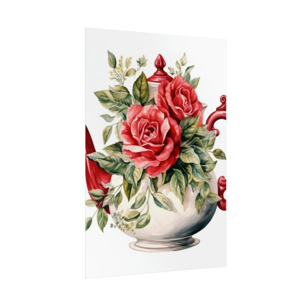 Floral Teapots Background Art Poster