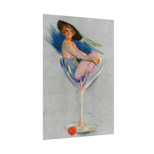 92411-237.jpg Glamorous Woman in a Wine Glass Poster