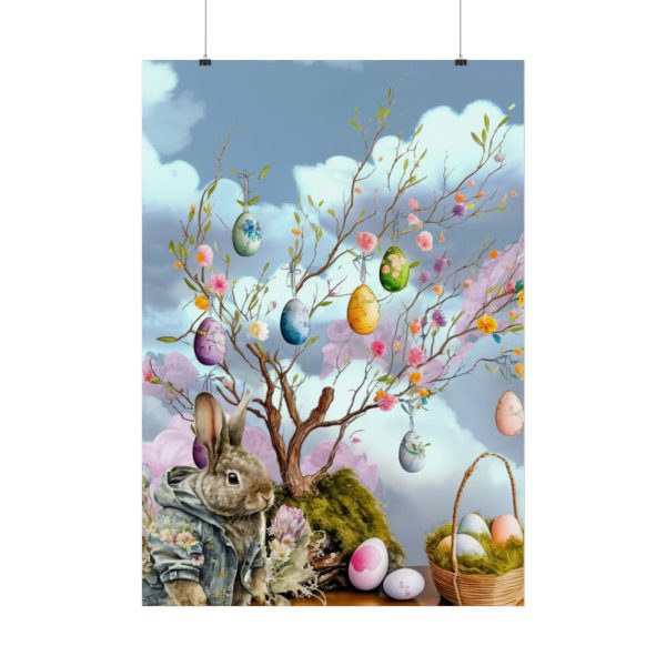 Easter Egg Tree And Rabbit Poster