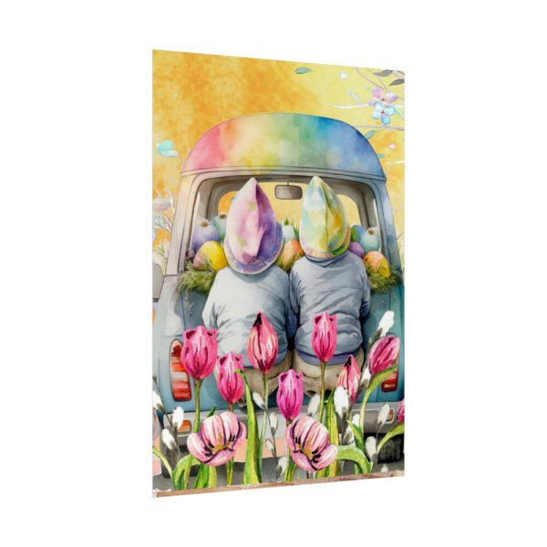 Spring Easter Gnomes On Van Poster