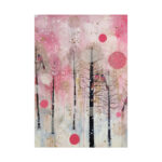 Whimsical Pink Winter Forest Art Poster - Image 6