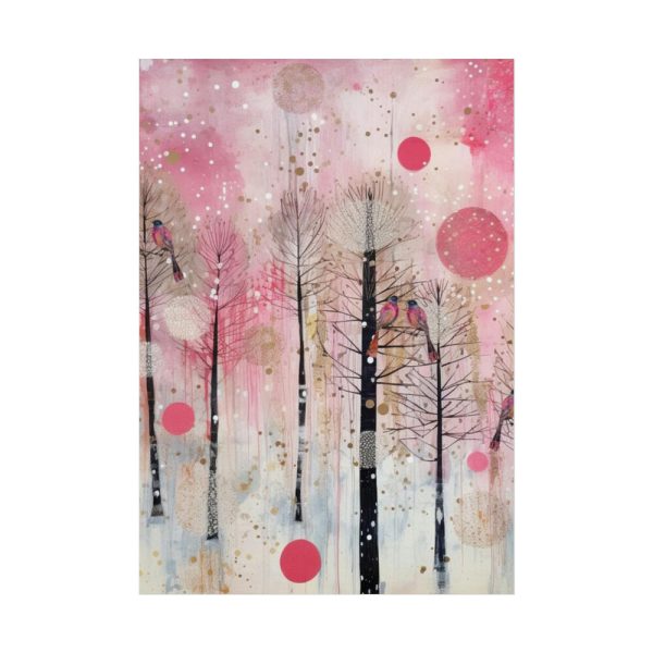 92411-325.jpg Whimsical Pink Winter Forest Art Poster