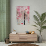 Whimsical Pink Winter Forest Art Poster - Image 9
