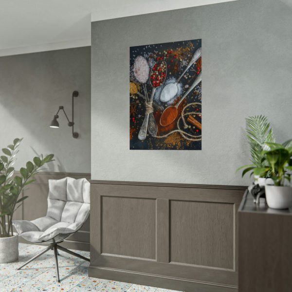 Different Spice, Seasonings in Spoon Poster