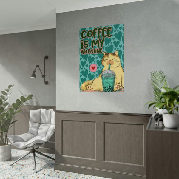 Coffee Cat Valentine Poster