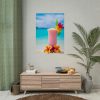 92411-453.jpg Tropical Colorful Drink on the White Sand Beach Poster