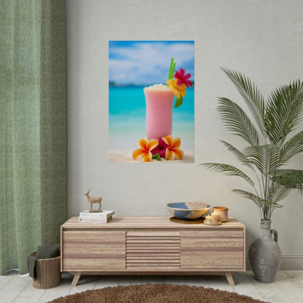 92411-453.jpg Tropical Colorful Drink on the White Sand Beach Poster