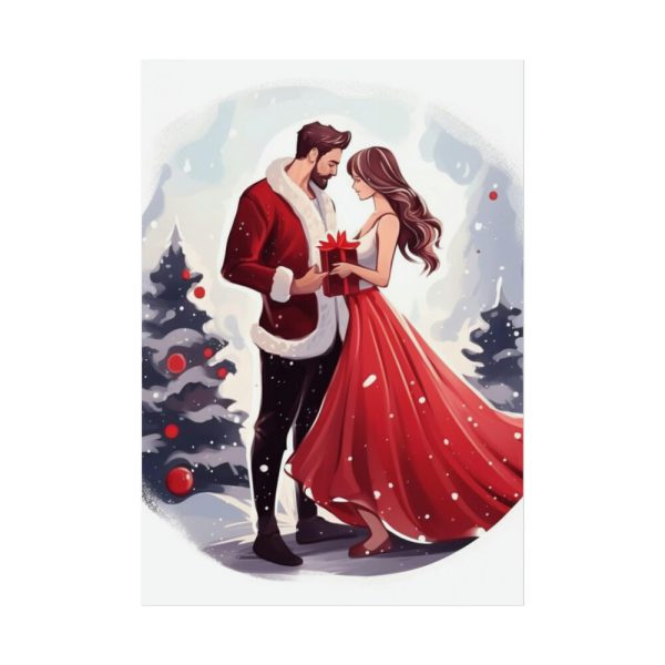 Christmas Romance Couple Art Poster