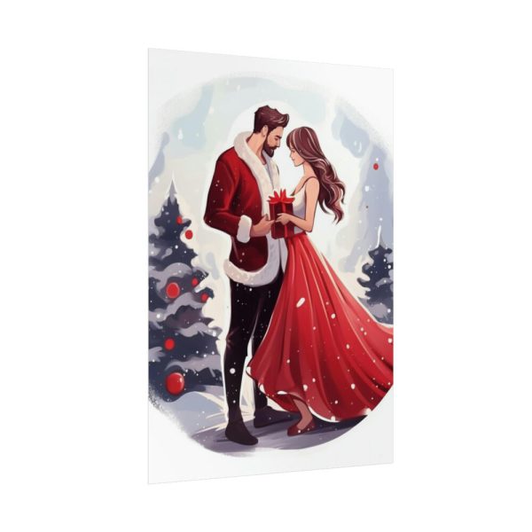 Christmas Romance Couple Art Poster
