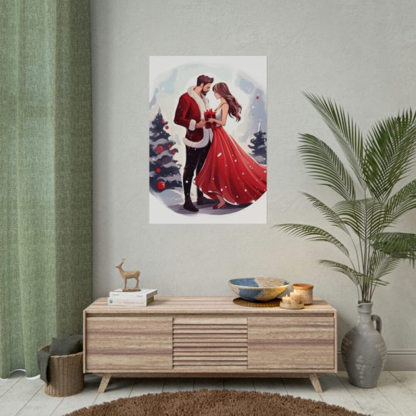 Christmas Romance Couple Art Poster