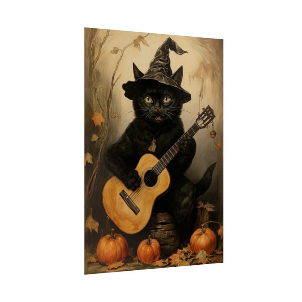 92411-87.jpg Black Cat Musician Poster Poster