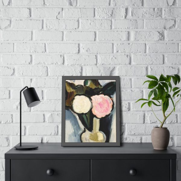 93820-7.jpg Pink and White Flowers in a Vase by Marsden Hartley Framed Poster